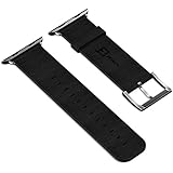 Apple Watch Band, JETech 42mm Genuine Leather Strap Wrist Band Replacement w/ Metal Clasp for Apple Watch All Models 42mm (Black) - 2100
