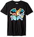Pokemon Men's Group Shot Charizard, Venusaur, Blastoise Short Sleeve Tee, Black, Large