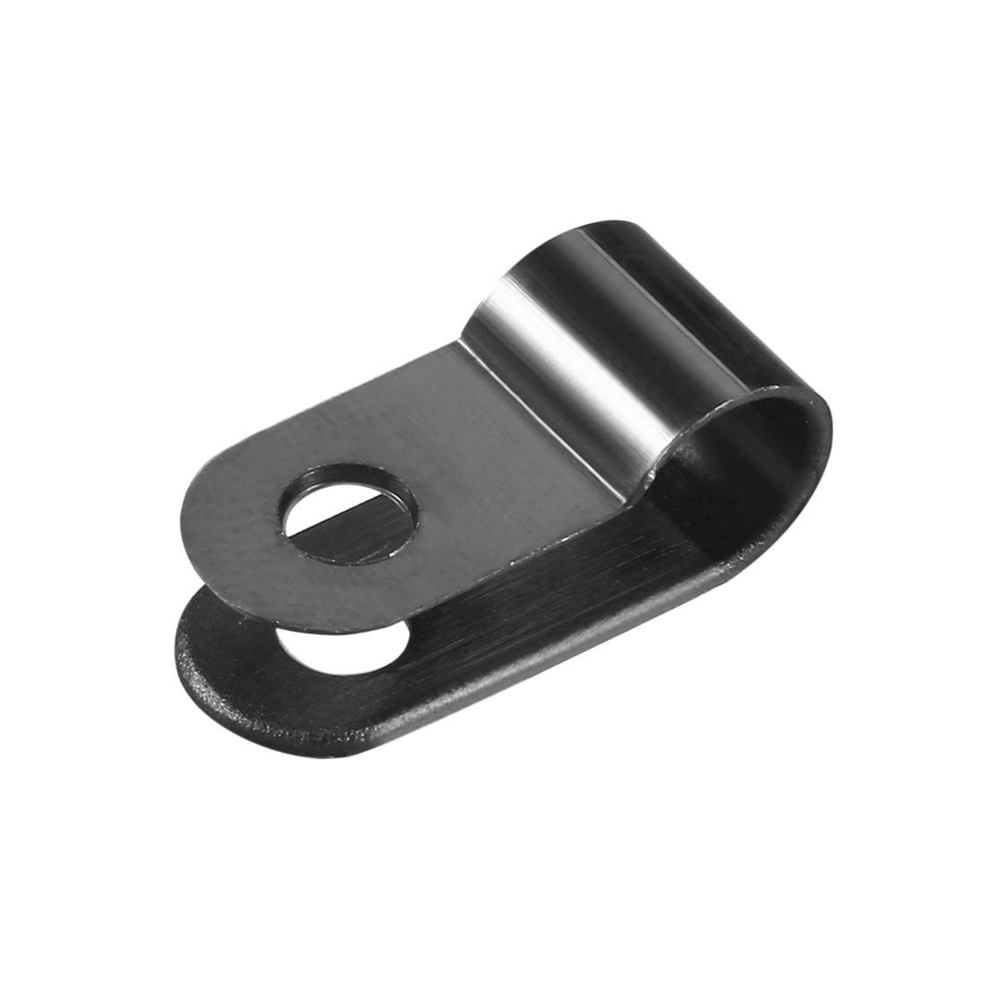 sourcing map 100pcs Nylon R-type Cable Clamp Organizer Cord Clips for Cable Management 6.4mm Black