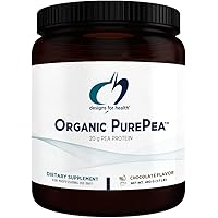 Designs for Health Organic PurePea - 20g Vegan Pea Protein, Organic + Non-GMO Natural Drink Mix Powder Supplement, Chocolate