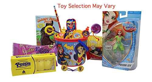 DC Super Hero Girls Easter Basket | Great for Little Boys and Girls | Pre Filled with Stuffers, Chocolate, Candy, Treats and Toys | Perfect for Kids of Most Ages