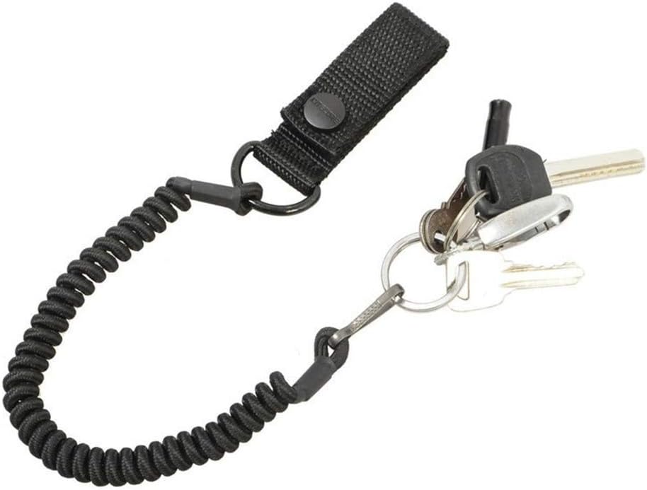 AILOVA Tactical Retention Lanyard, Flashlight Spring Sling With Blet Buckle Spring Safety Strap for Outdoor Sports Airsoft Hiking