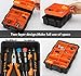 TOOLTOO Heavy-duty Plastic Tool Storage Box Organizer, Detachable 10 Slots Two-layer Screw Storage Box, Small Nut and Bolt Organizer, Black and Orange