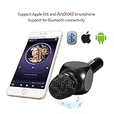 ESHISHANG Multi Magic Karaoke player Portable Wireless Bluetooth Microphone with Mic Speaker Condenser Fashion Home Mini Karaoke Player KTV Singing Record for Apple Samsung iPhone Smart Phone (Black)