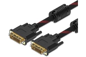 LSVTR 5FT DVI-D Male to Male Braided Cable for Monitor, Projector, HDTV