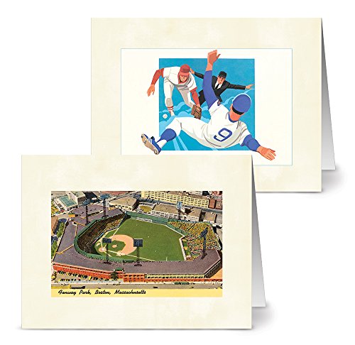 Vintage Baseball - 36 Note Cards - 12 Designs - Blank Cards - Off-White Ivory Envelopes Included - Thumbnail 4
