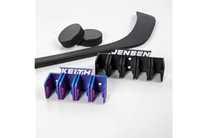 idooodle Personalized 3D Print Hockey Stick Holder, Custom Text 2-5 Sticks Wall Mount Holder 13 Colors Option Gift for Hockey