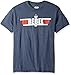 STAR WARS Men's Top Rebel Logo with Rebel Alliance Starbird Insignia T-Shirt, Navy Heather, Large