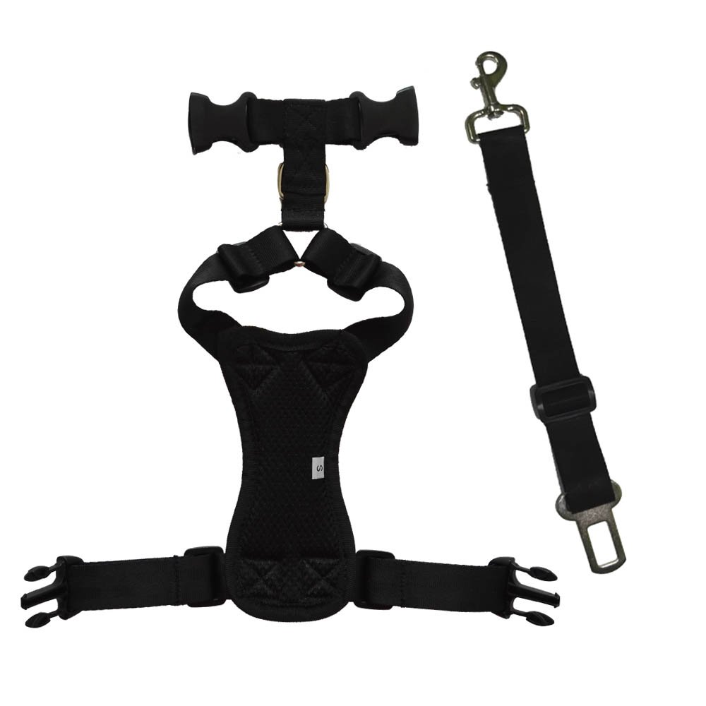 HANCIN Dog Seat Belt Harness for cars, Medium Dog Harness Vest with Dog Seat Belt for Car