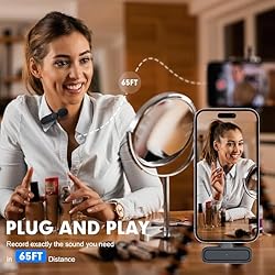 2 Pack Wireless Lavalier Microphone for Android