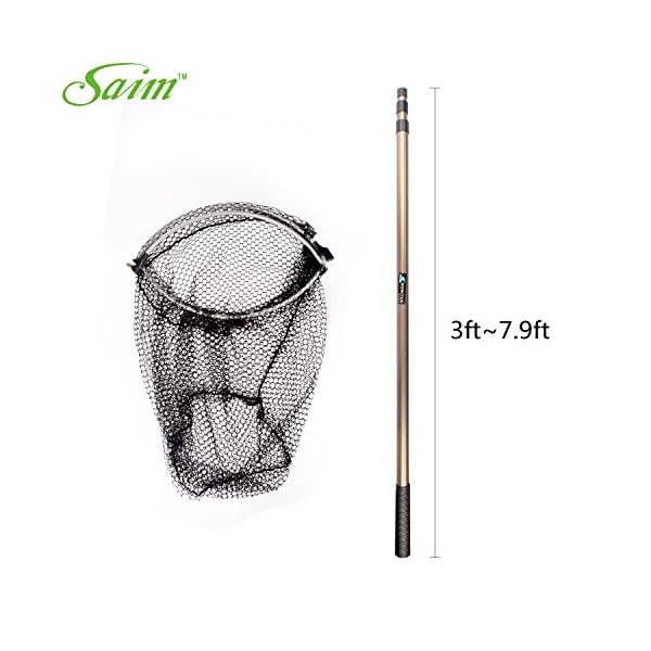 Saim-Fishing-Fish-Landing-Folding-Netting-Net-w-Extending-Telescoping-Pole-Handle