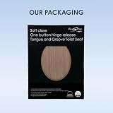 AQUALONA Premium Tongue and Groove Soft Close Toilet Seat Oak view 8