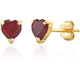 925 Sterling Silver Gemstone Hoop Earrings for Women | 0.9 Inch Round Birthstone Earrings for Women with Click Tops | Hypoallergenic Earring Hoops by MAX + STONE