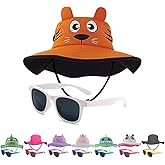 Kids Sun Hat for Girls & Boys with UV Protection- Toddler Beach Hat for Fishing Safari Play Hat with Sunglasses(2-14 Years)