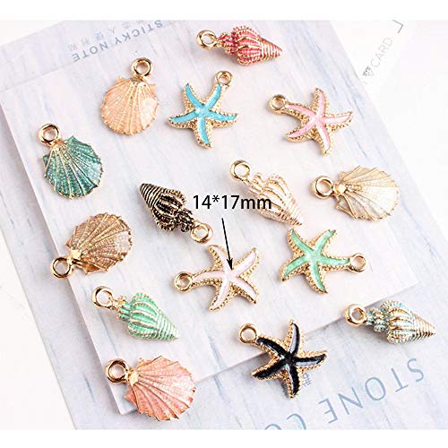 20pcs Mixed Alloy Metal Shell Pendant Conch Starfish Charms for Jewelry Making Fit DIY Handmade Earring Necklace