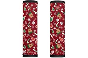 Horeset Christmas 2 Pack Luggage Handle Wrap Non-Slip Soft Luggage Identifier Comfortable Handle Cover Grips Tag Refrigerator Door Handle Covers for Travel Business Bag Accessories