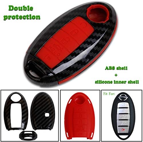 Keyless4U 5 Buttons Key Fob Remote Cover Case Protector Jacket for Nissan Altima Maxima Armada Murano Rogue Sedan Pathfinder