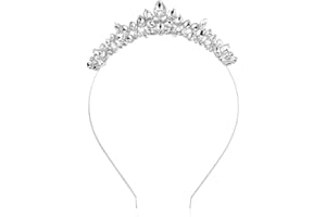 Lovelyshop Crystal Bridal Tiara Headband, Leaf Design Crown for Wedding, Prom, Special Events (15+)