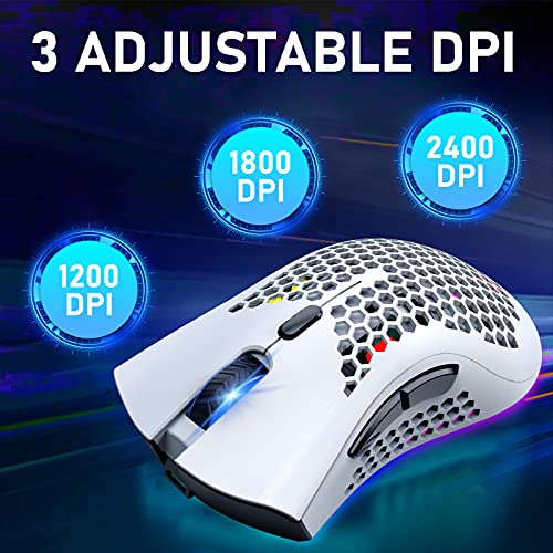 Wireless Lightweight Gaming Mouse with 7 Button Multi RGB