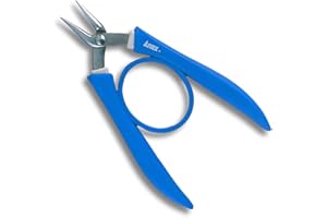 ANEX Chain Nose Pliers for Jewelry Making Flat Nose, Professional Jewlery Pliers, Blue, Made in Japan