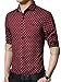 Neleus Men's Long Sleeve Button Down Casual Shirts,501# Burgundy & Red (Skull),L