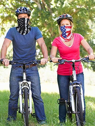 A face cowl with a unique design featuring a pattern covering the face and neck area.