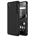 Sony Xperia Z5 Case, MoKo [Shock Absorption] Slim Dual Layer Protective Case with Soft Silicone Bumper and Rigid PC Back Cover for Sony Xperia Z5 5.2 Inch (2015) - Black