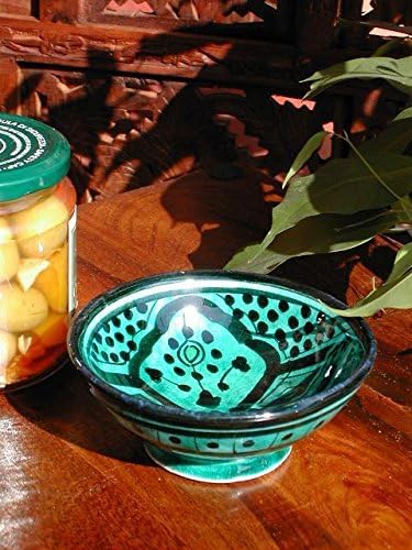 Traditional Moroccan olive bowl in green