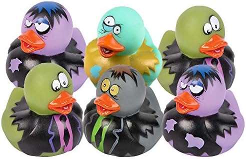 6-Pack Halloween Rubber Duck Toys – 3.5 Inch Bath Toys For Toddlers, Kids, Baby Showers, Pool & Classroom Prizes (Spider-Duck, Skull-Duck, Super-Duck & More)