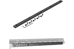 APLUSGEAR Aluminum 34 Slot 13.7 Inch Long 21mm Width for Mlock MLK Picatinny Rail Mount, with 5 Screws / 5 T-Nuts/Hex Wrench