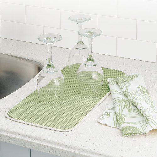 InterDesign iDry Mini Kitchen Countertop Absorbent Drying Mat, Sage