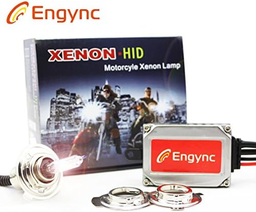 Engync® Upgrade Wireless Motorcycle Motorbike Xenon HID Kit All in One H4 H6 P15D Hi/Low Light White light with a blue tinge Color (8000K)