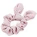 Hair Scrunchies Ties with Bow - Striped Bunny Ear Hair Elastic Bands Ponytail Holder for Women Accessories 12pcs (6colors)