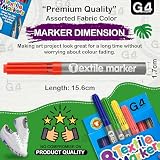 G4GADGET 8 Pack Colored Fabric Markers 4.8mm Bullet Tip Textile Pens view 3