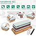 Knife Sharpening Stone Set, AHNR Premium Whetstone Knife Sharpener Kit Includes NonSlip Bamboo Base, Flattening Stone & Angle Guide (Brown)