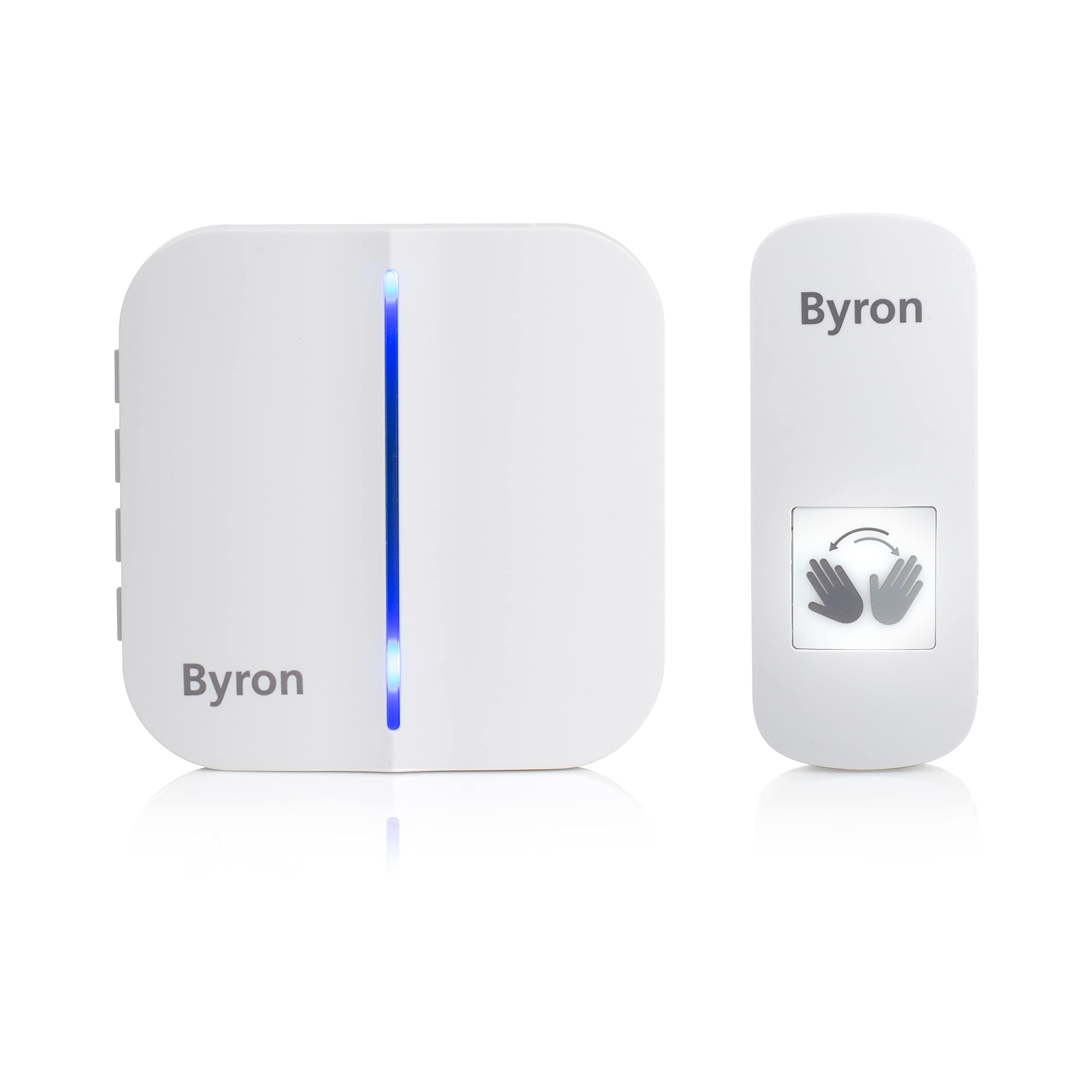 Byron DBY-23431 Wireless & Contactless Doorbell Kit – No Need to Press the Button – Range 100 m in Free Field – 60 Melodies White