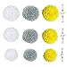 CHOTIKA 23pcs Tissue Paper Flowers Pom Poms Party Decorations Tassel Garland for Baby Sunshine Birthday Party Supplies Bridal Shower Wedding Decorative Decor 100% Premium Paper (Yellow, White, Grey)