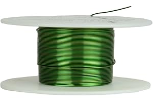 TEMCO INDUSTRIAL TEMCo 25 AWG Copper Magnet Wire - 2 oz 124 ft 155°C Magnetic Coil Green