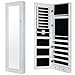 Homegear Modern Door/Wall Mounted Mirrored Jewelry Cabinet Organizer Storage White