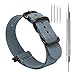 CIVO Heavy Duty G10 Zulu Military Watch Bands Premium Ballistic Nylon Watch Strap 5 White Rings with Stainless Steel Buckle 20mm 22mm 24mm … (Smoke Grey, 24mm)