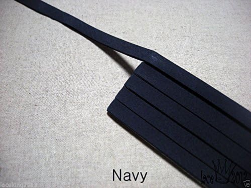 4Yds Bias Tape Poly Cotton Trim 10mm Solid Colour Double fold (Navy)