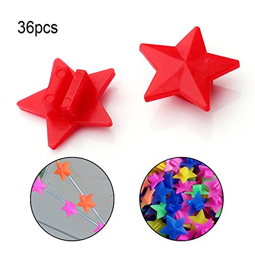 1 Bag of Reflectors Stars,36Pcs Colorful Star Bike Bicycle Wheel Spoke Beads Luminous Plastic Clip Spoke Bead Bicycle Beads Wire Beads Decorations