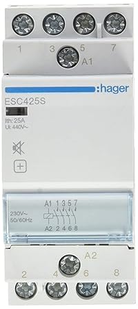 Hager Esc425s Contactor Silencioso 25a 4na 230v Amazon Es Industria Empresas Y Ciencia