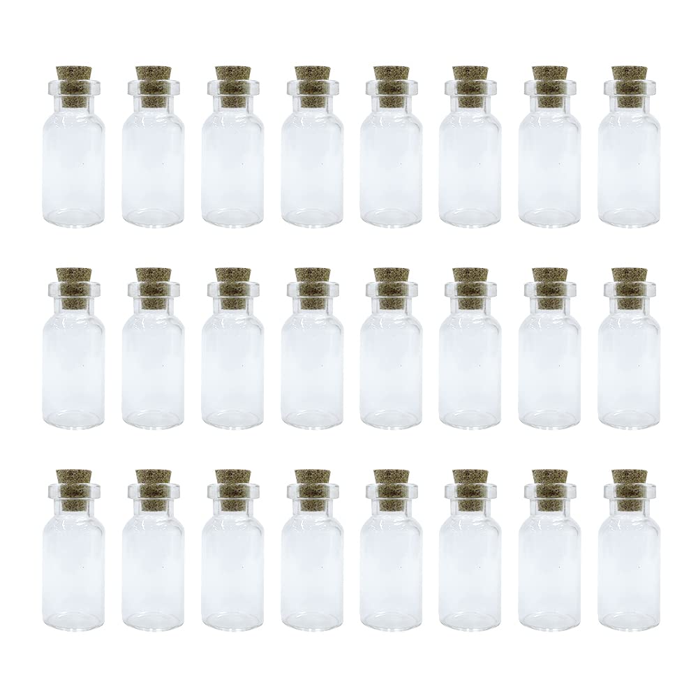 WYAN 24Pcs 3ML mini glass bottle,mini glass bottles with cork,shot bottles wedding favours,for DIY Arts Crafts Decoration