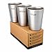 Better For Your - Espresso Cups Stainless Steel Double Wall - Wine Tumblers - Set of 3-8oz / 250ml - Color Words - red - white- blue