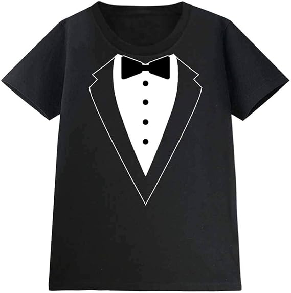 Amazon Fox Republic タキシード 蝶ネクタイ スーツ だまし絵 コスチューム レディース 半袖 Tシャツ Tシャツ カットソー 通販