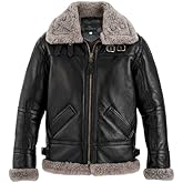 MARCO ENZOLANI B3 Bomber Jacket Aviator Real Shearling Bomber Jacket Winter