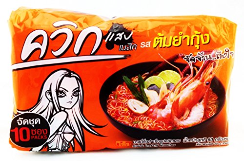 TOM YUM Shrimp Flavour Instant Noodles, Net. Wt. 60 G X 10, Thai Best Seller [Favorite Thai Food], Product of Thailand