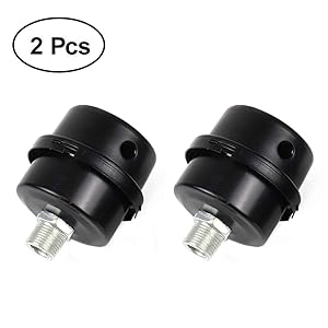 BBT Air Compressor Intake Filter, 2 Pcs 16mm Thread Metal oil-less Air Compressor Air Filter Silencer Noise Muffler (3/8 PT 16mm) (2 Pcs)