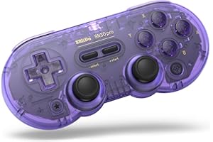 AKNES 8Bitdo SN30 Pro Bluetooth Controller, Retro Classic Wireless Controller for Switch/Switch OLED, PC, macOS, iOS, Android, Steam Deck & Raspberry Pi - Crystal Purple